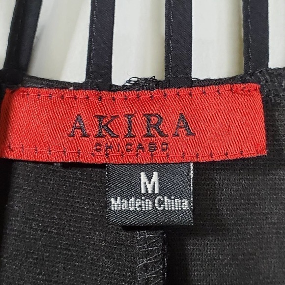 AKIRA Cage Top Short Sleeve Mini Sheath Dress Blaxk Size Medium - Picture 6 of 9